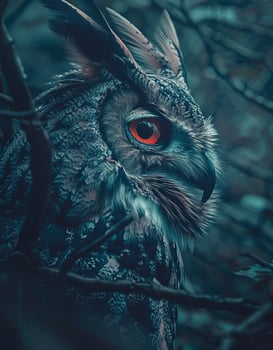 Mysterious Owl in a Moody Forest Setting photo
