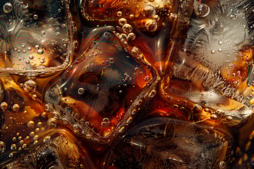 Close up of ice cubes in a refreshing beverage photo
