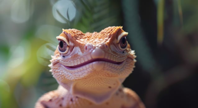 Close up of a Bearded Dragon with a Curious Expression photo