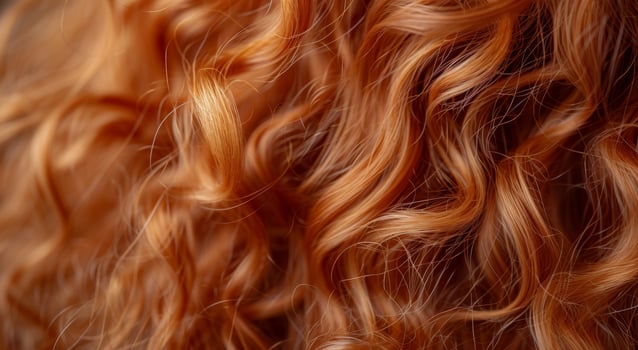 Close up of Vibrant Red Curly Hair photo