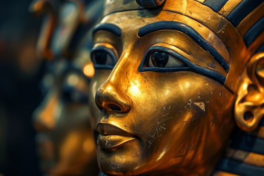 Close up of an Ancient Egyptian Pharaoh Mask Replica photo