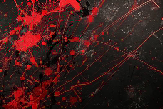 Abstract red splatter on black background photo