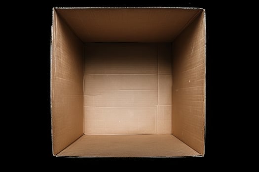 Empty cardboard box viewed from the top photo