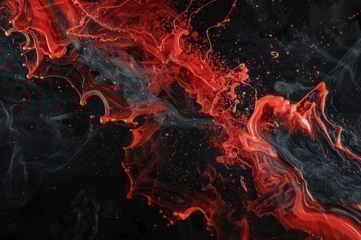 Abstract red and black fluid art background photo