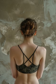 Woman in elegant attire facing away photo