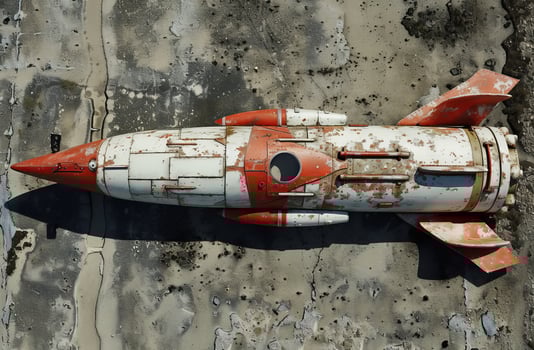 Aged missile on a weathered background photo