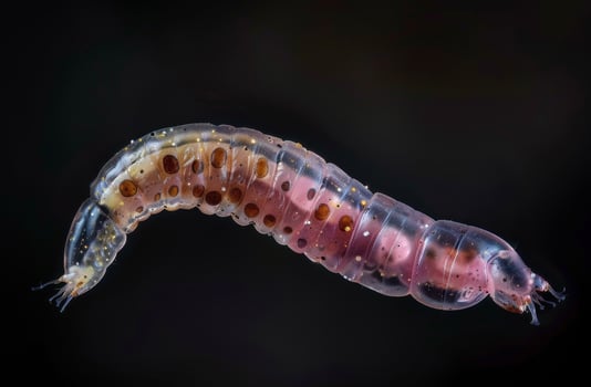 Close up of a Caterpillar on a Dark Background photo
