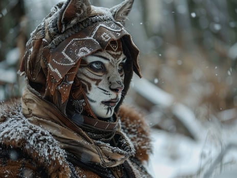 Mystical character in a winter wonderland photo