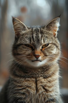 Satisfied Cat Basking in the Sunlight photo