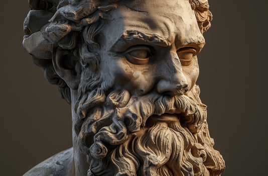 Close up of an Ancient Greek Philosopher Statue photo