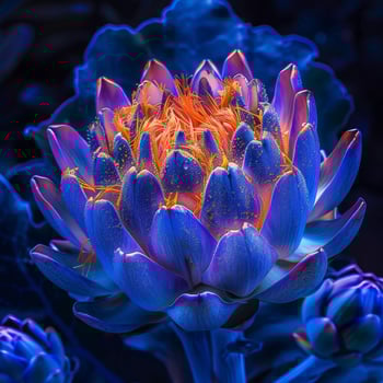 Vibrant Blue Flower Under Ultraviolet Light photo