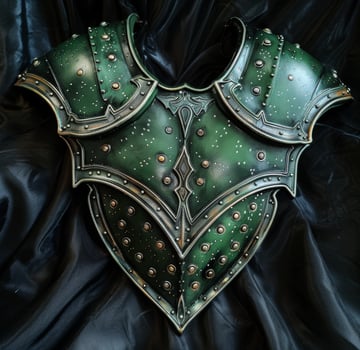 Medieval armor breastplate on a dark background photo