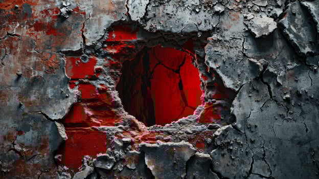 Abstract red and black textured background with a hole photo