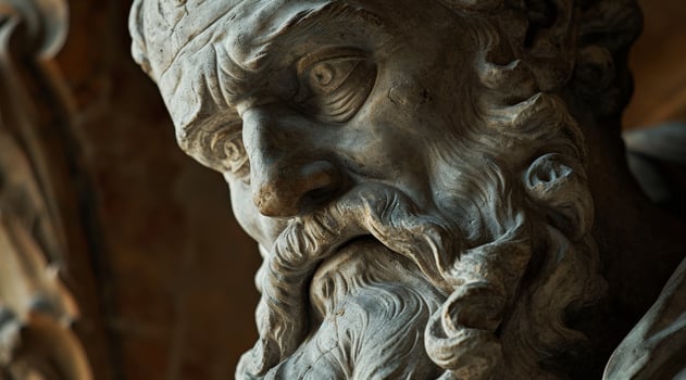 Close up of an Ancient Philosopher Statue photo