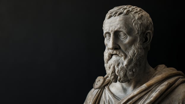 Ancient Philosopher Statue Profile View photo