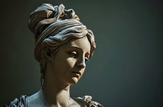 Classic marble statue depicting an ancient figure photo