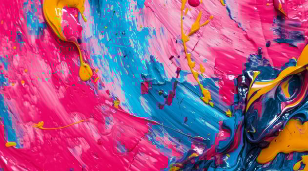Vibrant Acrylic Paint Swirls and Strokes photo
