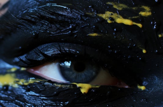 Close up of an eye with artistic makeup photo
