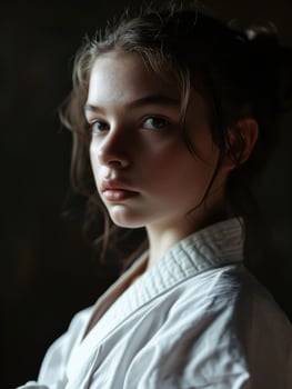 Serene Young Woman Gazing with a Soft Expression photo