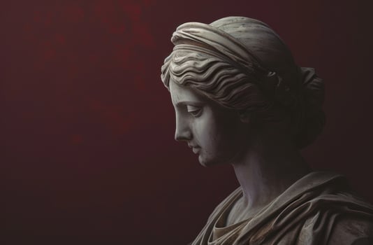 Classic marble statue on a dark background photo