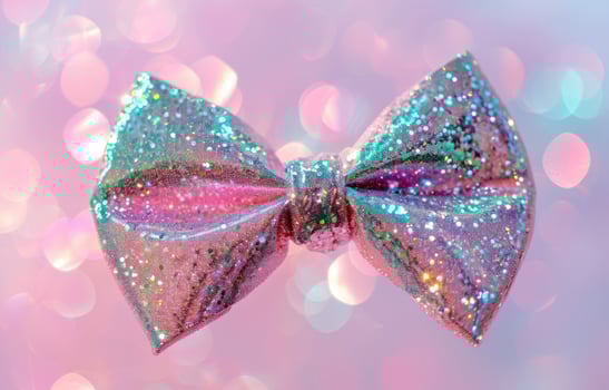 Sparkling Bow Tie on a Glittery Background photo