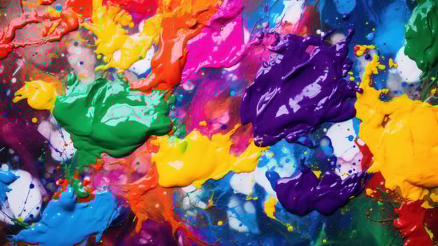 Vibrant Splashes of Paint on a Canvas photo