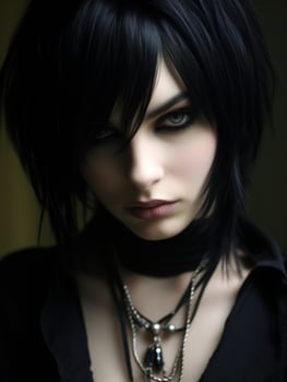 Portrait of a Person with Gothic Makeup and Style photo