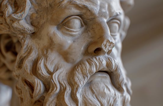 Close up of an Ancient Sculptures Face photo