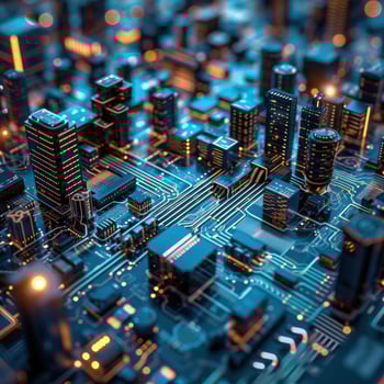a close up of a city photo
