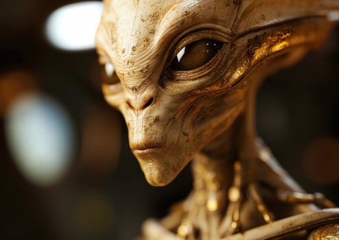 a close up of a alien photo