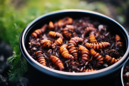 a bowl of brown bugs photo