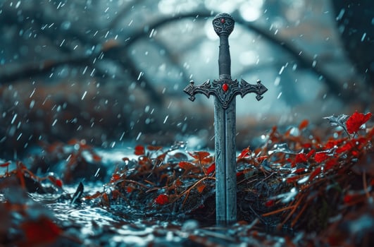 a sword in the water photo