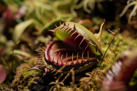 a venus fly trap with many spikes photo