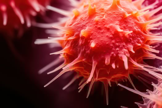 a close up of a red ball photo