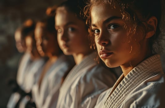 a group of girls in a row photo