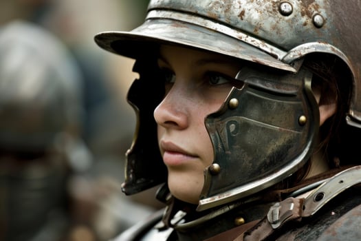 a woman wearing a helmet photo