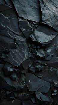 a close up of black rocks photo