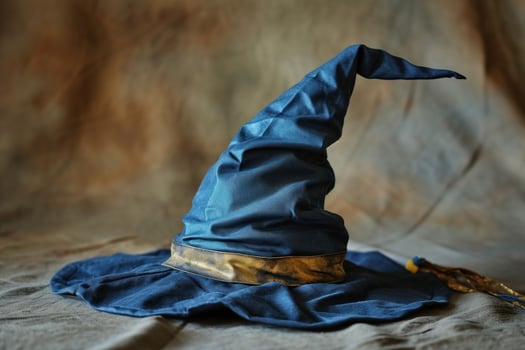 a blue and gold hat photo