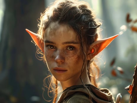 a woman with orange ears photo