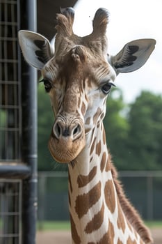 a giraffe looking at the camera photo