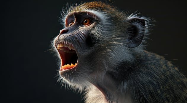 a close up of a monkey photo