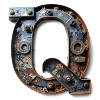 a metal letter with rust photo