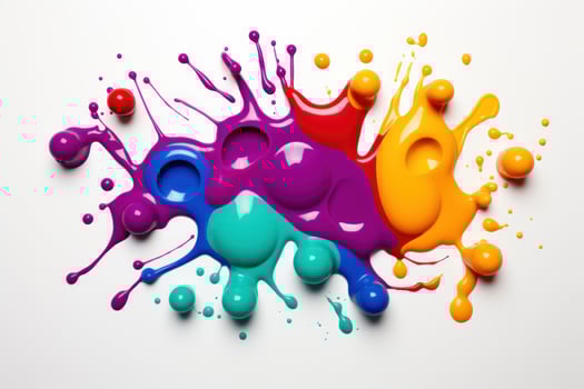 a colorful paint splatter on a white surface photo
