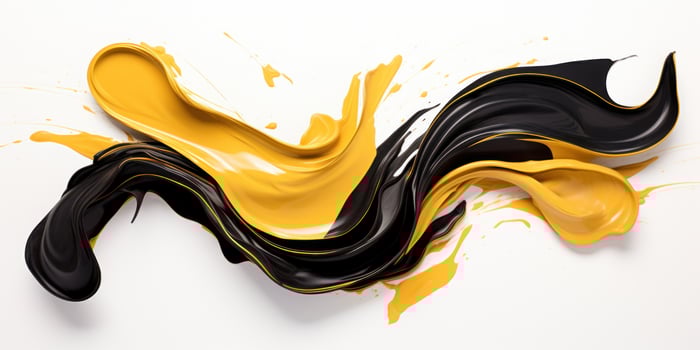 a yellow and black paint swirls photo