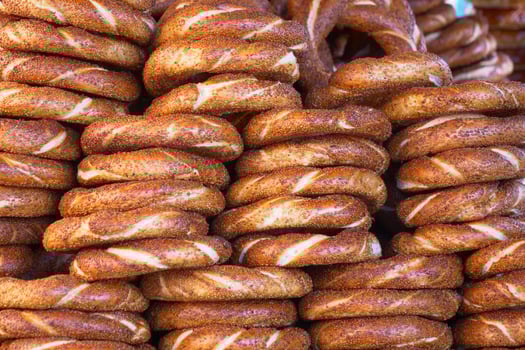 Turkish Bagel Simit selling in a van photo
