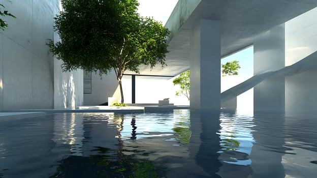 High-Resolution Real Estate Photography of a Contemporary Home Bold Modern Design photo