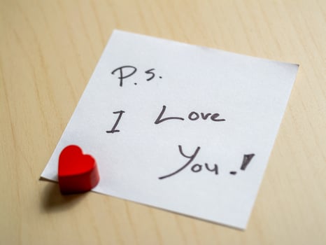 Emotional expressions love notes in your home office environment photo