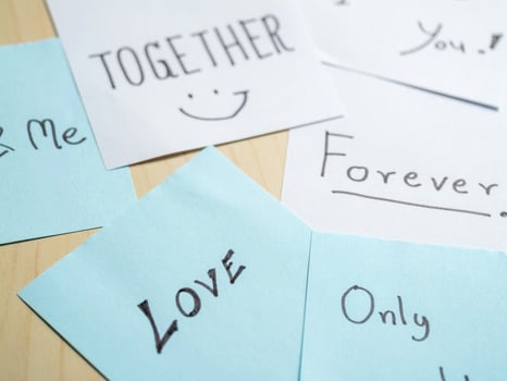 Love notes collection home paper crafts cozy environment close-up emotions and connections photo