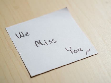 Close-up of sentimental farewell note at home table an emotional connection photo