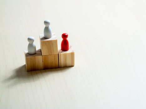 Minimalist competition abstract figures in a top-down conceptual environment photo